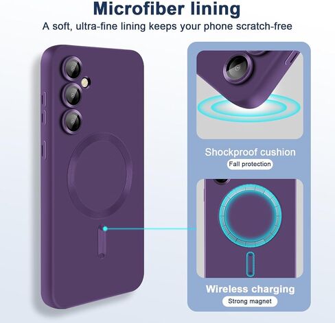 Slim Case for Samsung Galaxy S23 FE 5G, [Camera Lens Protector][Mag-Safe] Thin Metal Matte Silicone Soft Rubber S23 FE Phone Case, Magnetic Wireless Charging Cover for Samsung S23 FE (Green) in Kuwait