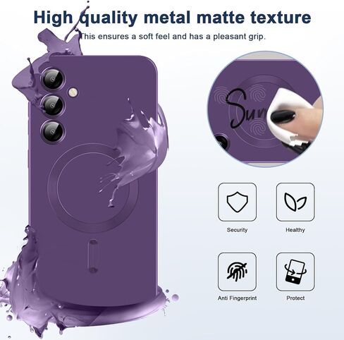 Slim Case for Samsung Galaxy S23 FE 5G, [Camera Lens Protector][Mag-Safe] Thin Metal Matte Silicone Soft Rubber S23 FE Phone Case, Magnetic Wireless Charging Cover for Samsung S23 FE (Green) in Kuwait