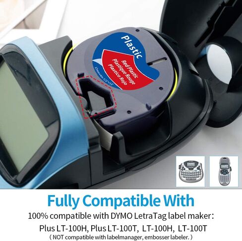 7 قطع بديلة لـ Dymo LetraTag عبوات الورق الملون/عبوات صانع الملصقات البلاستيكية 12 مم × 4 متر (1/2 بوصة × 13 بوصة) لـ dymo LetraTag LT-100H LT200B LT-100T Plus صانع الملصقات، 91330 16952 91331 91332 91333 91334 91335 in Kuwait