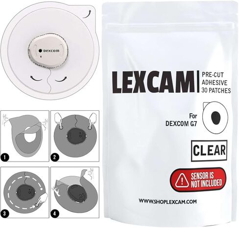 Adhesive Patches Pre-Cut for Dexcom G7, Stelo – Pack of 30 – Waterproof, Transparent Overpatches for Continuous Glucose Monitoring, Sensor is NOT Included. in Kuwait