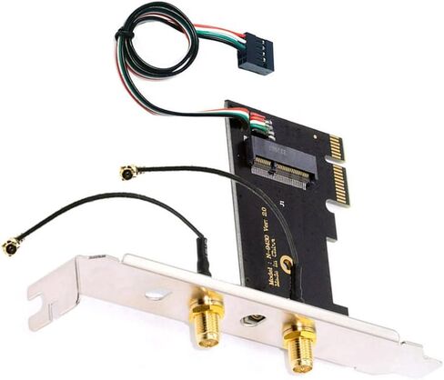cablecc Card Wireless NGFF A/E-Key WiFi Card to PCI-E Express 1x Adapter for WLAN Wifi6 Wifi7 Bluetooth (PCIE to A+E) in Saudi Arabia