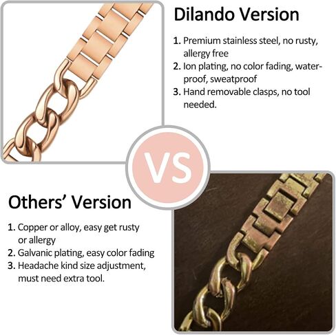 Dilando Cool Chain Metal Link Bands Compatible with Apple Watch 38mm 40mm 41mm Women Men, Gold Stainless Steel Bracelet with Bling Case for Iwatch SE series 8 7 6 5 4 3 2 1(Gold,38mm) in Saudi Arabia