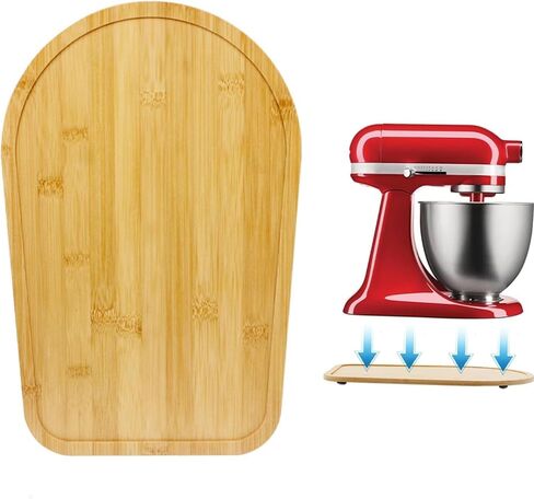 Bamboo Mixer Slider Compatible with Kitchen aid 4.5-5 Qt, Appliance Slider for Tilt Head Kitchen aid Stand Mixer, Kitchen Countertop Storage Mover Sliding Tray for Kitchen aid 4.5-5 Qt in Saudi Arabia