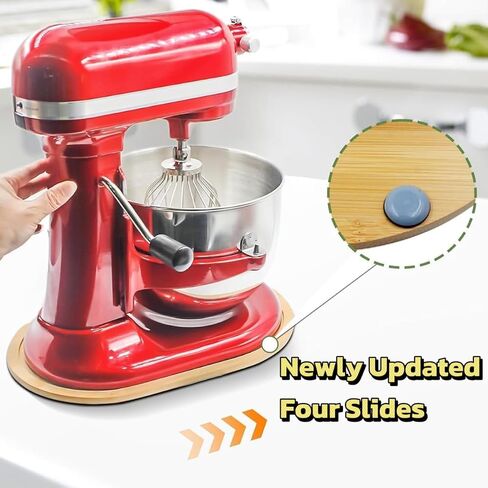 Bamboo Mixer Slider Compatible with Kitchen aid 4.5-5 Qt, Appliance Slider for Tilt Head Kitchen aid Stand Mixer, Kitchen Countertop Storage Mover Sliding Tray for Kitchen aid 4.5-5 Qt in Saudi Arabia