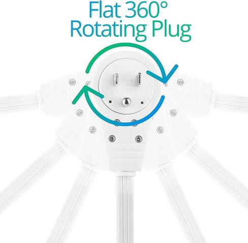 Maximm Monitor Computer Power Cord 6 Ft Flat Plug 360° Rotating PC Cable 3 Prong for, Desktop, Printer, Scanner, 16 AWG NEMA 5-15P to IEC13 - UL Certified in Saudi Arabia