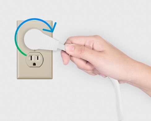 Maximm Monitor Computer Power Cord 6 Ft Flat Plug 360° Rotating PC Cable 3 Prong for, Desktop, Printer, Scanner, 16 AWG NEMA 5-15P to IEC13 - UL Certified in Saudi Arabia