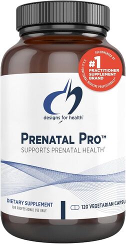 Designs for Health Prenatal Pro Methylated Multivitamin for Women - Prenatal Vitamins with Iron, A, D, E + Vitamin K with Methylated Folate, Calcium Magnesium Zinc for Nursing + Postpartum (120 Caps) in Saudi Arabia
