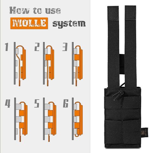 KRYDEX Tactical MOLLE Single/Double/Triple Open-Top 5.56mm Mag Pouch with MOLLE Strap for M4 M16 .223 Magazines in Saudi Arabia