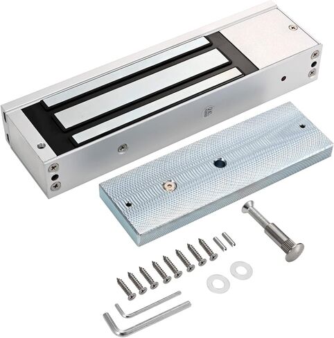 Waterproof Electric Magnetic Fingerprint Door Access Control Kit - 600 lb Holding Force, RFID Keypad/Reader, 5 ID Cards, 110V Power Supply & Metal Exit Button - Secure Lock System (K5EM-600LB KIt) in Kuwait