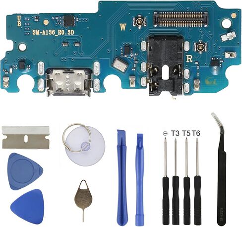 منفذ شحن USB لهاتف سامسونج جالاكسي A32 5G A326U A326A A326T A326U1 استبدال الجمعية منفذ USB نوع C لوحة الشاحن طقم أدوات إصلاح موصل الحوض in Kuwait