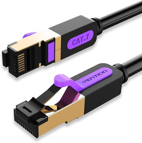 VENTION Cat 7 Ethernet Cable RJ45 FTP cat7 Gold Plated High Speed Gigabit 10Gbps Shielded, and Compatible Patch Cord LAN Cable for Gaming, Computers, Modem and Routers in Saudi Arabia