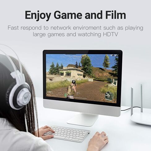 VENTION Cat 7 Ethernet Cable RJ45 FTP cat7 Gold Plated High Speed Gigabit 10Gbps Shielded, and Compatible Patch Cord LAN Cable for Gaming, Computers, Modem and Routers in Saudi Arabia