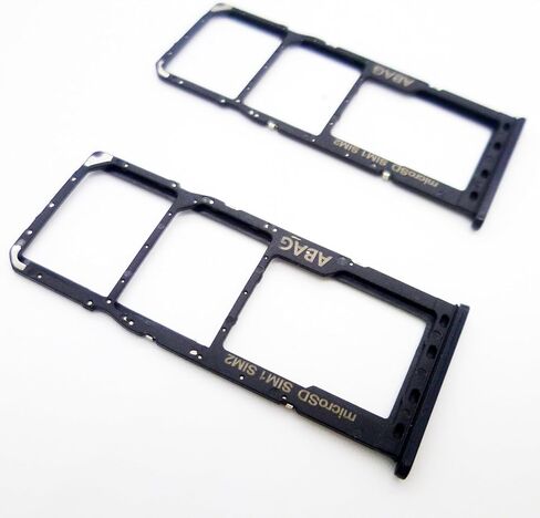 2X Dual SIM Card Tray Holder Slot Replacement Compatible with Samsung Galaxy A21S SM-A217M/DS 6.5 inch (Black) in Saudi Arabia