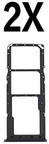 2X Dual SIM Card Tray Holder Slot Replacement Compatible with Samsung Galaxy A21S SM-A217M/DS 6.5 inch (Black) in Saudi Arabia