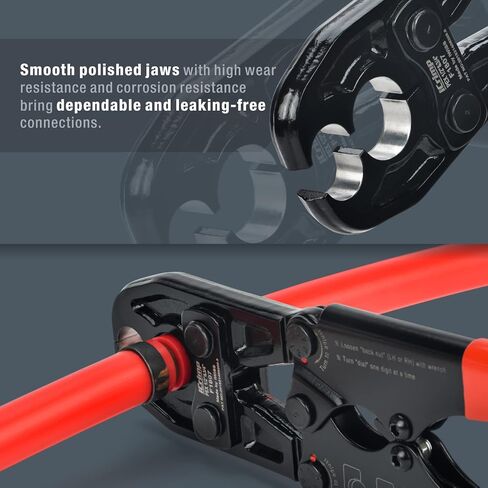 iCrimp IWS-1234N Pex Pipe Crimping Tool, Plumbing Tool with Convertible 1/2" and 3/4" Jaws for Copper Ring, meets ASTM 1807 Standard in Saudi Arabia