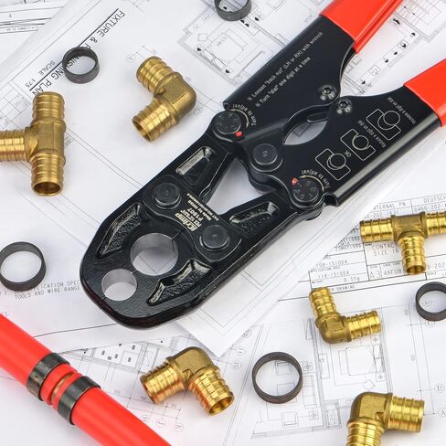 iCrimp IWS-1234N Pex Pipe Crimping Tool, Plumbing Tool with Convertible 1/2" and 3/4" Jaws for Copper Ring, meets ASTM 1807 Standard in Saudi Arabia