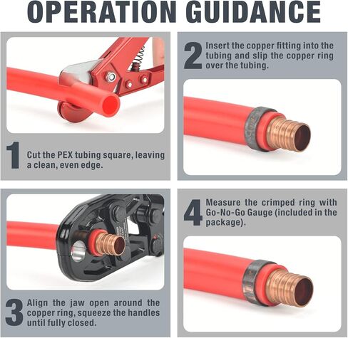 iCrimp IWS-1234N Pex Pipe Crimping Tool, Plumbing Tool with Convertible 1/2" and 3/4" Jaws for Copper Ring, meets ASTM 1807 Standard in Saudi Arabia