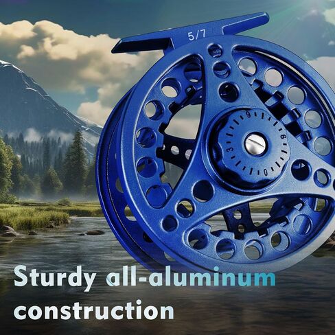 Large Arbor Fly Fishing Reel (3/5, 5/6, 7/8wt), Fly Reel and Pre-Loaded Line Combo, Precision Die Cast from Aluminum Alloy. in Saudi Arabia