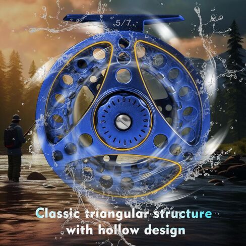 Large Arbor Fly Fishing Reel (3/5, 5/6, 7/8wt), Fly Reel and Pre-Loaded Line Combo, Precision Die Cast from Aluminum Alloy. in Saudi Arabia