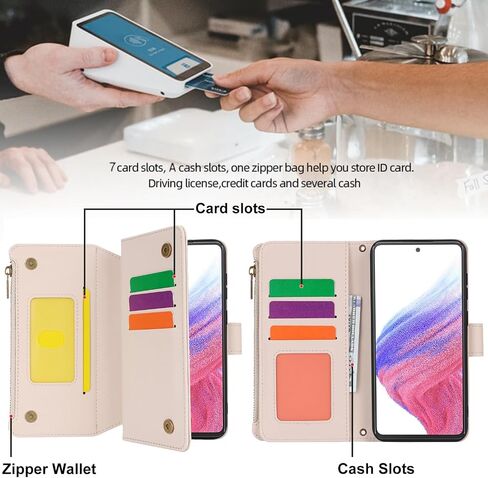 Asuwish Phone Case for Samsung Galaxy A53 5G Wallet Cover with Tempered Glass Screen Protector and Crossbody Wrist Strap Flip RFID Blocking Card Holder Cell A 53 G5 53A SM A536U 6.5" 2022 Women Black in Saudi Arabia