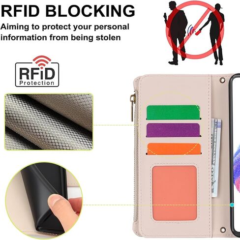 Asuwish Phone Case for Samsung Galaxy A53 5G Wallet Cover with Tempered Glass Screen Protector and Crossbody Wrist Strap Flip RFID Blocking Card Holder Cell A 53 G5 53A SM A536U 6.5" 2022 Women Black in Saudi Arabia