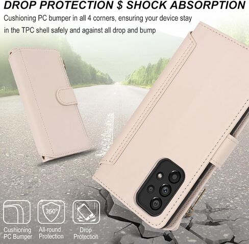 Asuwish Phone Case for Samsung Galaxy A53 5G Wallet Cover with Tempered Glass Screen Protector and Crossbody Wrist Strap Flip RFID Blocking Card Holder Cell A 53 G5 53A SM A536U 6.5" 2022 Women Black in Saudi Arabia