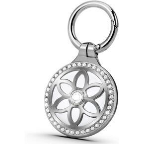 Air Tags-2 Pack Airtag Holder,Metal Badge Inlaid Rhinestone Airtag Keychain for Apple Airtag, Airtag Key Chain,Fashion Air tag Holder for Wallet Handbag,Backpacks,Keys
