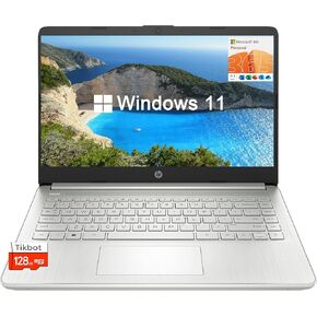 HP 14" HD Stream Laptop Computer for Students and Business, Quad-Core Intel Celeron N Processor, 8GB RAM, 256GB Storage(128GB eMMC+128GB TP SD Card), 1 Year Office 365, HDMI,WiFi,USB-A&C, Win 11