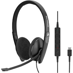 Sennheiser SC 160 USB-C (508354) - سماعة رأس مزدوجة الجوانب (بكلتا الأذنين) لمحترفي الأعمال | مع صوت ستيريو عالي الدقة، وميكروفون لإلغاء الضوضاء، وموصل USB-C (أسود) in Kuwait