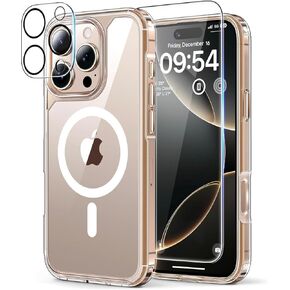 3-in-1 iPhone 16 Pro Max Case Clear with Screen & Camera Lens Protector, Magnetic & MagSafe Compatible, 6.9" 2024 iPhone 16 Pro Max, Full Protection, Easy Installation. Made Easy