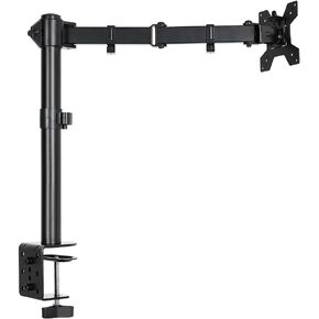 Detachable Free Rotating Single Arm Monitor Stand Holds 13-27" Monitor - Black