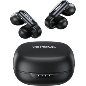 Ultra Open Ear Earbuds Bluetooth 5.4,Wireless Clip On Earbuds Sound Quality Clear,Lightweight and Comfortable Design,Stable Fit,42 Hours of Play Time Black
