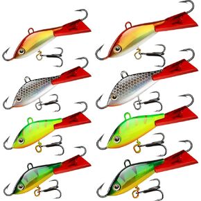 مجموعة أدوات صيد الأسماك على الجليد من Dovesun، طُعم صيد الأسماك على الجليد يتوهج في الظلام معدات صيد الأسماك على الجليد معدات صيد السمك Panfish Crappie Jigs مجموعة صيد الأسماك على الجليد 8-40 قطعة in Kuwait