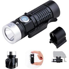 EDC Flashlight Magnetic Rechargeable,500 High Lumens for Daily Use,Emergency,with Picatinny Rail Adapter Mount as Tactical Light