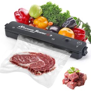 YEIO Vacuum Sealer Machine, Automatic Food Sealer for Food Preservation, Suitable for Dry & Moist Food, Portable Sealer with 15 Vacuum Sealer Bags | Compact Design | Easy to Clean | Led Indicator