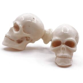 RII Skull Decorative Resin Dresser Knob for Furniture, Chest of Drawres, Cupboard, Nursery Drawer and Cabinet Pull, Sideboards and Wardrobes (Pack of 2, Ivory)