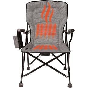 Kuma Outdoor Gear Switchback Heated Chair with Carry Bag, Ultimate Portable Luxury Heated Outdoor Chair for Camping, Glamping, Sports & Outdoor Adventures (Heather Grey)