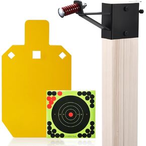 GADFISH AR500 Steel Targets for Shooting with T Post Target Hanger, 1/2 Inch Thick Steel Target, 2 Mounting Options, Neon Yellow Color