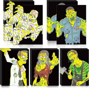 Ireer 25 Pcs Zombie Paper Practice Targets 12 x 18 Inch Zombie Outdoor Practice Targets Gift Indoor, 5 Style