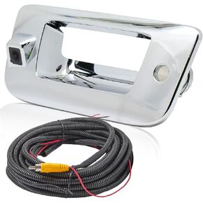 EWAY Tailgate Handle Backup Camera for Chevrolet Silverado GMC Sierra 1500 2007-2013 2500 3500 Heavy Duty 2007-2014 Waterproof Removable Guide Line Reversing Backing Cameras Chrome