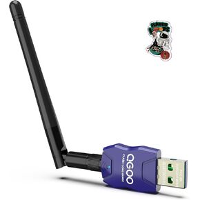 Class 1 Long Range Bluetooth Adapter for PC, QGOO USB Bluetooth Adapter for PC 5.3+EDR, Bluetooth Dongle Bluetooth Receiver Support Windows10/8.1/8/7（blue-167）