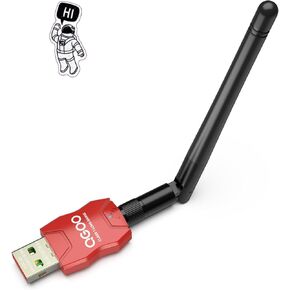 محول بلوتوث طويل المدى من الفئة 1 للكمبيوتر الشخصي، محول بلوتوث USB QGOO للكمبيوتر الشخصي 5.3+EDR، جهاز استقبال بلوتوث دونجل يدعم Windows10/8.1/8/7 (أحمر-178)