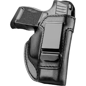 Handmade Leather Holster for Sig P365/P365 SAS, Inside Waistband Concealed Carry IWB Holster for P365 / P365 SAS, Right Hand, Full Grain Leather Custom Made Holster Black