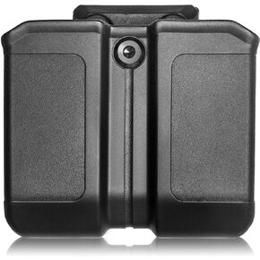 Universal Double Magazine Pouch, Double Magazine Holder Compatible with 9mm/.40 Dual Stack Mags, Belt Clip/Molle Mag Pouch for Outside Waistband Carry, Adjustable-Cant-No Jitter.
