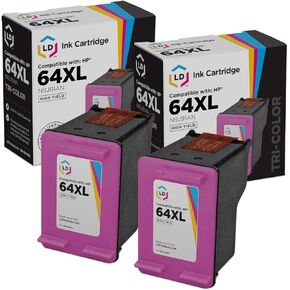 LD Products Remanufactured Ink Cartridge Replacement for HP 64XL N9J91AN High Yield (Tri Color, 2-Pack) Compatible w HP Envy 6220 6232 6252 6255 7120 7130 7132 7155 7164 7800 7820 7858 7864 and More