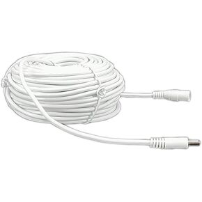 DC Power Adapter Extension Cable 100 feet 12V Power Adapter Extension Cable 2.1mm x 5.5mm Compatible with DC Adapter Cord Fit for CCTV Security Camera Wireless IP Camera Standalone DVR White