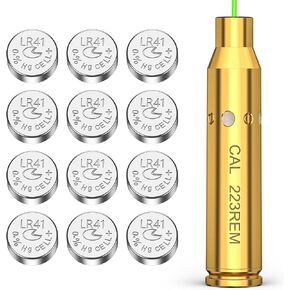 CVLIFE Green Laser Bore Sight for .223/556 9mm Cal, 30-300 Yards Sighting Range, Upgraded 4 Sets of Batteries, Laser Accuracy, Outdoor Green Laser Zeroing Boresighter
