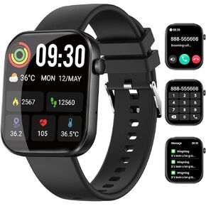 Smart Watch(Answer/Make Call),1.90" HD Smart Watches for Men Women, Activity Trackers and Smartwatches for Android ios, SpO2/Heart Rate Monitor/Sleep Monitor/Calorie Step Counter/IP68 waterproof,2024