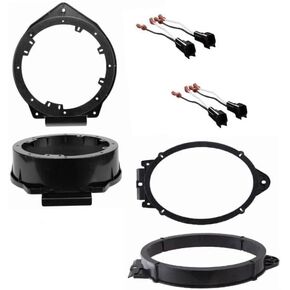 6x9 Inch Front and 6"/6.5"/6.75" Rear Car Stereo Door Speaker Install Bracket Mount Plates + Speaker Wire Harness -Made for Chevrolet: 2019-2024 Blazer, 2018-2023 Traverse, 2018-2024 Equinox