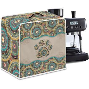 DISNIMO Coffee Design Coffee Maker Cover, Anti Fingerprint Polyester Dust Proof Home Kitchen Stain Resistant Blender Cover, Blender Dust Cover, Kitchen Tool